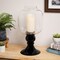 Northlight Glass Pedestal Hurricane Pillar Candle Holder - 17.75" - Black
